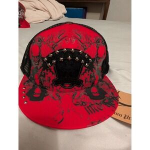 Blac Label 1968 Trucker Hat Red Black Studded Graphic Snapback Cap BL001-TRUCK12